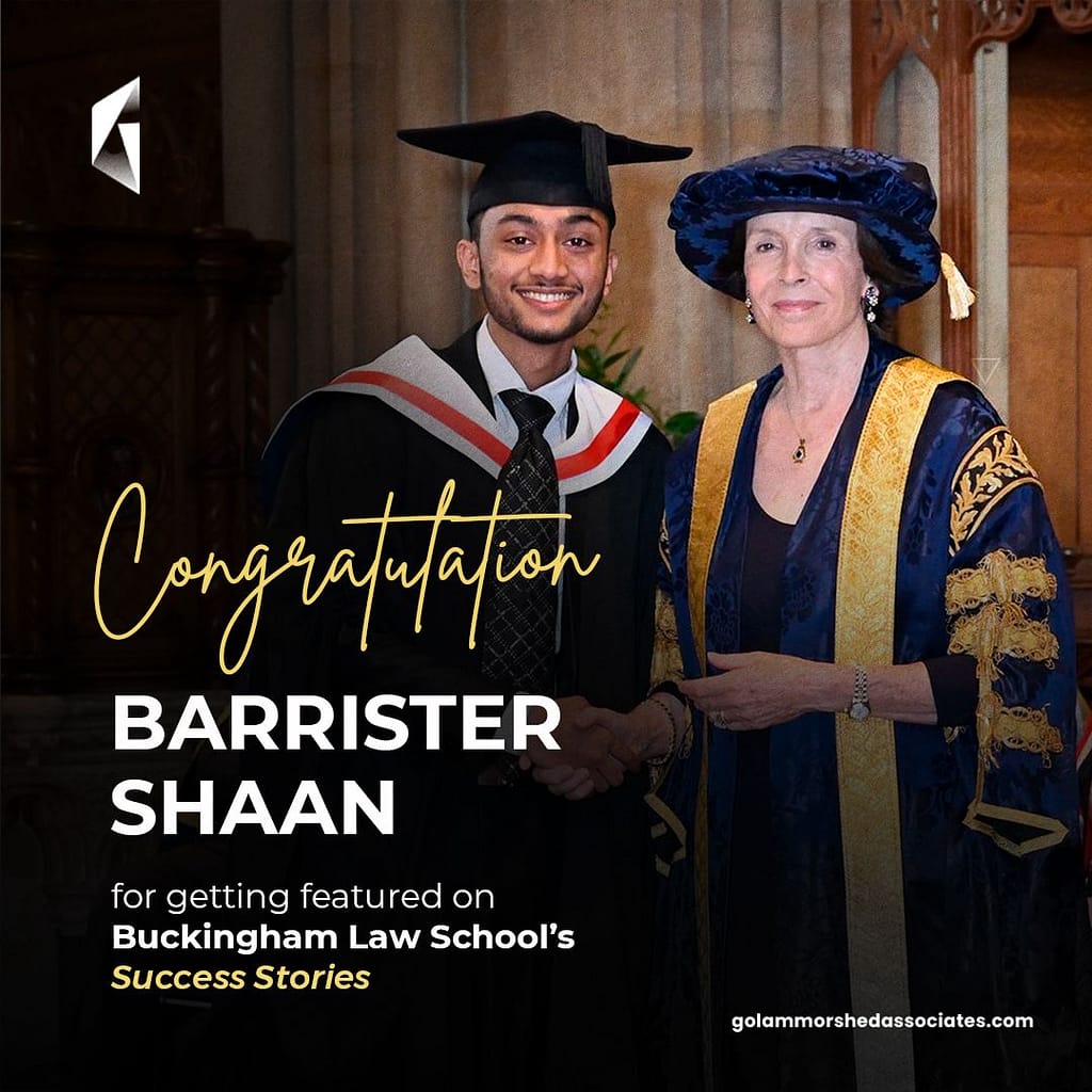 Barrister Shaan featured on the Buckingham Law School Success